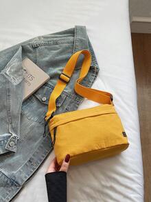 Damen neue Mode vielseitige Nylon Umhängetasche, leichte wasserdichte dumpling-förmige 3-Lagen kleine Umhängetasche, stilvolle tägliche Pendler Umhängetasche Handytasche