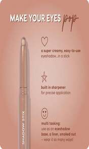 Bút kẻ mắt dạng kem ColourPop Shadow Stix - Màu sắc lâu trôi - Kem trang điểm đa năng với đầu gọt tích hợp, đầu nhọn chính xác giúp dễ dàng sử dụng - Socialite (0,05 oz), Du lịch, Vật dụng cần thiết khi đi du lịch, Cọ trang điểm du lịch ngày Valentine, Quà tặng cho phụ nữ, Chuyên gia trang điểm, Bộ trang điểm chuyên nghiệp hoàn chỉnh - MàuR - Xem 4