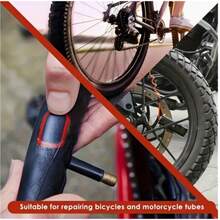 38pcs Bicycle Tire Repair Kit Bicycle Repair Tools, Bicycle Tire Repair Tool Kit: Durable Vulcanized Patches And Gold Sand Grinding Blades, Suitable For Quick Leak Repair Of All Bicycles, Motorcycles, Mountain Bikes, And Road Bikes, Motorcycle Tire Repair Kit