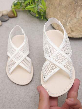 1 par andningsbara bekväma platta sandaler, halkfri design, lämpliga för sommarbruk