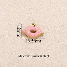 1件不锈钢时尚吊坠，玫瑰、冰淇淋、糖果、心形，DIY珠宝配件，项链耳环，不锈钢女士珠宝吊坠 - 吊墜19 - 查看 9