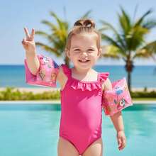 POOST 2 flotadores de brazo inflables para natación, brazaletes inflables para nadar ideales para niños pequeños de 3 a 12 años artículos esenciales de playa, accesorios de playa, flotador de piscina, PVC - Rosa - Ver 6