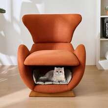 Designer Lounge Chair In A Whale Shark Design – Pet-Friendly Lounge Chair, Offers Cats And Small Dogs A Retreat, Anti-Cat-Scratch Fabric, Single Sofa, Living Room TV Chair - Red - View 3