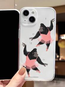 Funny Phone Case,Ugly Phone Case 1pc Fashionable & Unique Dancing Gorilla Pattern Full Coverage TPU Phone Case Compatible With IPhone/Galaxy/17/17Air/17Pro/17ProMax/16/16Pro/16Plus/15/15ProMax/15Pro/11/12/13/14ProMax/12Mini/13Mini/11Pro/11ProMax/12Pro/12ProMax/13Pro/13ProMax/14Pro/14ProMax, Creative & Stylish Soft Case - Multicolor - View 3