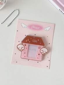 1个卡通小屋1英寸证件照卡夹，偶像粉丝展示框，学生头像夹