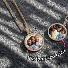 1 Men's Hip-Hop Style Photo Chain Necklace - Customizable Circular Pendant With Personalized Image, Suitable For Daily Wear And Party Jewelry, Providing Him With A Unique Birthday/Holiday Gift, Birthday Gift - Multicolor - View 2