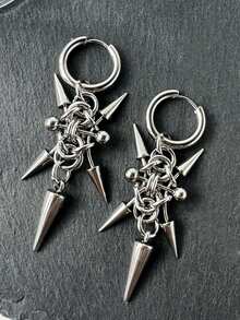 1 Pair Punk Rock Unique Spiked Rivet Earrings, Everyday Wear & Party Jewelry - Multicolor - View 5