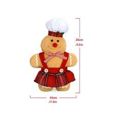 Muñeco de jengibre a cuadros para decoración navideña, peluche de juguete, adorno de mesa para el hogar y las vacaciones. - Amarillo - Ver 3