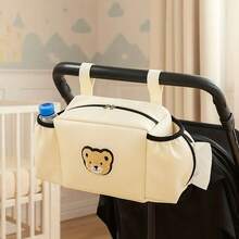 Artículo esencial para madres y bebés - Bolsa de almacenamiento multifuncional para cochecito de bebé - Diseño de gran capacidad, puede contener botellas de agua, biberones, pañales, pañuelos, accesorios de teléfono móvil. El almacenamiento categorizado es ordenado y conveniente. Diseño de patrón de cabeza de oso a la moda y lindo. Ligero y duradero. Regalo de temporada perfecto para Halloween y Navidad. - Multicolor - Ver 3