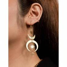 Moon Earrings Dangle, Gothic Boho Earrings Women, Boho Goth Jewelry, Jewelry Gifts - 金色 - 查看 3