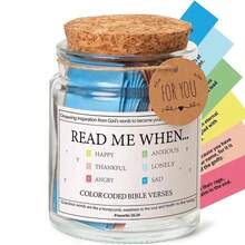 1 pieza Frasco con versículo bíblico colorido, frasco con versículo bíblico inspirador, frasco de vidrio u plástico con versículo bíblico (para mujeres), regalo religioso para hombres, versículos bíblicos enlatados, regalo de graduación, frasco para oración, decoración de Jesús, frasco para lectura de versículos bíblicos, decoración bíblica, suministros bíblicos, tarjetas de versículos bíblicos, regalos cristianos de estudio bíblico, regalo de frasco para oración (para mujeres), regalo de regreso a la escuela para padres y amigos (1 pieza) - Multicolor - Ver 12