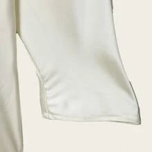 2025 New Arrival Hot Selling Women's Solid Satin High Neck Dress, Long Sleeve Waist Design, Elegant High-End, Versatile Party & Work Wear Mini Dress - Apricot - View 7