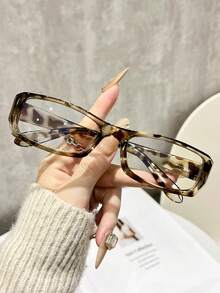 1/2pcs Women Multicolor Plastic Geometric Full Frame Modern Simple Style Classic Stylish Casual Style Clear Glasses Combination For Back-To-School Essentials Reading Business Casual Woman Fashion Accessories - Clear - View 2