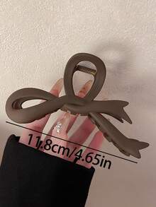 4pcs/1pc Women's Brown Square, Butterfly, Wavy Plastic Hair Clips, Fashion Versatile High-End Elegant Simple Solid Color Hair Claws, Suitable For Daily Outing, Casual, Party, Commute, Vacation, Ponytail, Bun, Face Washing, Makeup, Outfit Matching Women Hair Accessories Casual Hair Clutch - Brown - View 5