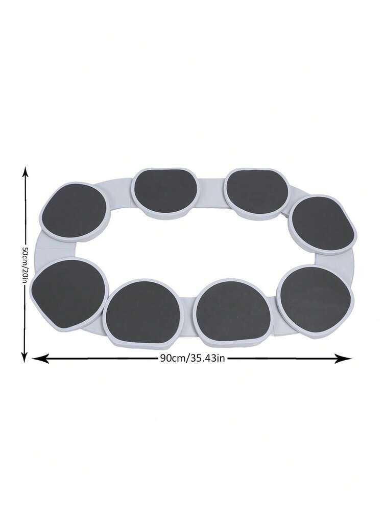9pcs 360° Rotating Tray Serving Plate For Rectangular & Oblong Tables, Perfect For Family Gatherings, Banquets, And Weddings, Dining Table Large Tabletop. - Black and White - View 8