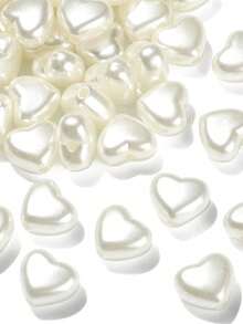 200/100 颗珍珠心形珠子，适用于项链、手链、工艺品、婚礼装饰、珠宝 DIY - 愛心 - 查看 7