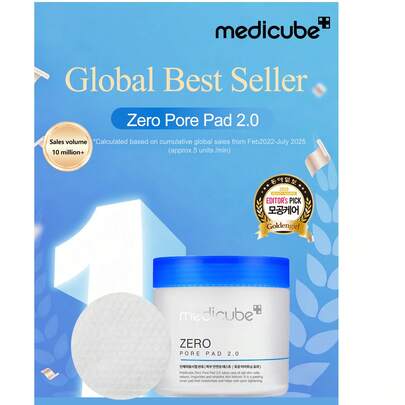 Medicube Zero Pore Pads 2.0 (70 Pads),Salicylic Acid Pads For Pore Minimization And Pore Care With 4.5% AHA Lactic Acid & 0.45% BHA Salicylic Acid, Ideal For All Skin Types, Korean Skin Care