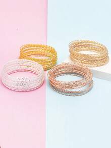 15pcs Minimalist Unique Threaded Stacking Bangle Bracelets - one-size - View 2
