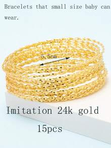 15pcs Minimalist Unique Threaded Stacking Bangle Bracelets - one-size - View 15