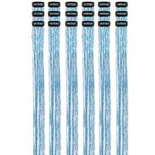 Extensiones de cabello de 24 pulgadas con clip, resistentes al calor, accesorios de cabello de hada brillante, adecuados para mujeres, niñas, niños, aplicables para Halloween - Azul cielo - Ver 7
