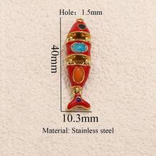 1件不锈钢时尚吊坠，玫瑰、冰淇淋、糖果、心形，DIY珠宝配件，项链耳环，不锈钢女士珠宝吊坠 - 吊墜19 - 查看 14