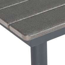 Outsunny Garden Table, Dining Table For 4 People With Parasol Hole, Dark Grey HDPE Lattice Patio Table 90x90x75cm On Site - 1 - View 8