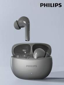 PHILIPS 飞利浦 TAT1320 极简蓝牙耳机，半入耳式，降噪，360° 环绕声，游戏和音乐，低延迟，电池寿命长，佩戴舒适，无线耳塞兼容智能手机和电脑