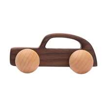 Wooden Rolling Car, Early Education Walking Toy, Inertial Cartoon Push Car, Hand-Held Small Car Puzzle Toy, Exercising Fine Motor Skills, Mother's Helpful Assistant - Multicolor - View 4