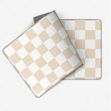 1pc Beige & White Checkered Desk Mat - Non-Slip Wrist Rest, Fatigue Reduction, Soft & Durable Rubber Base And Smooth Surface, Suitable For Computer, Office And Gaming - Beige & White Checkered Pattern (Beige, Light Brown) - Easy To Clean Workspace Accessory, Ideal For Creative Professionals - Rectangle - View 8