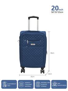 Fabric Luggage, Trolleys, Carry-On Luggage, Checked Luggage, Storage. Say Goodbye To Luggage Scratches | Multifunctional Three-Piece Luggage Set | Super Scratch-Resistant, Ultra-Durable, With Universal Wheels For Easy Mobility | Quickly Converts To A Suitcase | Perfect For All Trips - Combining Strength And Practicality - Blue - View 1