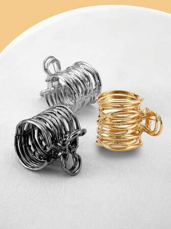 1/2/3个装新款高马尾发爪夹，金属优雅发爪，女士固定发型发夹，冬季发饰，休闲发圈