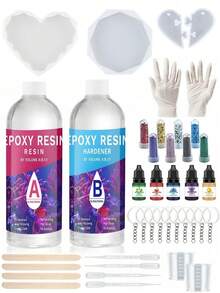 Epoxy Resin High Gloss 120ml/250ml/500ml Crystal Clear Epoxy Resin Kit, Upgrade Formula, Self Leveling Resin For Jewelry Making, Art, Coasters, UV Resistant, Easy 1:1 Ratio - Epoxy Resin - View 11