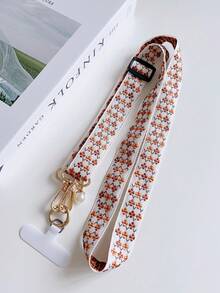 Leaf Mobile Phone Strap Hanging Adjustable Nylon Neck Lanyard With Faux Pearl Pendant And Wide Fabric Shoulder Strap Cover - Multicolor - View 21