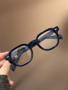 1pc Tortoiseshell Color Children's Fashion Flat Glasses, Retro Rimless Design, Suitable For Teenagers, Daily Life, Reading, Watching TV, Playing Games And Phones, Transparent Lenses Eye Protection Fashion Glasses, Daily Outfit Decoration. - Clear - View 10