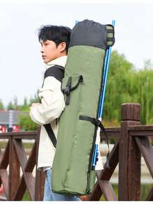 Waterproof Fishing Rod Bag With Rod Holder, Multi-Functional Fishing Gear Storage Bag, Great Gift, Outdoor Fishing Tackle Bag With Large Capacity, Foldable Handheld Fishing Rod And Reel Organizer