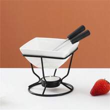 1个陶瓷巧克力融化炉，适用于烹饪巧克力、黄油、奶酪等，厨房小工具，黄油/奶酪/巧克力/焦糖/烹饪设计迷你火锅烘焙DIY，加热器 - 彩色 - 查看 5