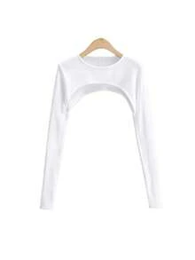 1pc Sweet & Spicy Style Long Sleeve Cropped Solid Color Versatile Dolman Sleeve,Gloves,Party - Multicolor - View 14