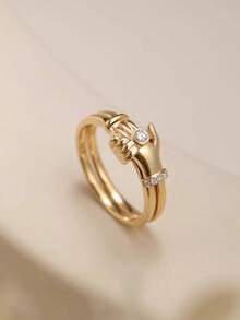 2枚/套 独特拥抱握手设计 S925 银戒指，哥特式手形简约创意纯银戒指，适合女性日常佩戴，情人节、生日、周年纪念日礼物