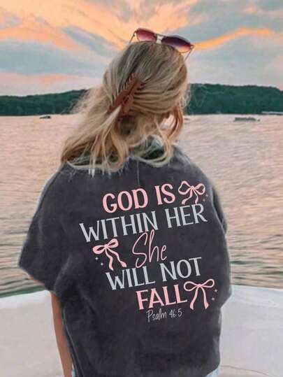 Tween Girls Casual Fun Print Round Neck Short Sleeve T-Shirt, Summer Top