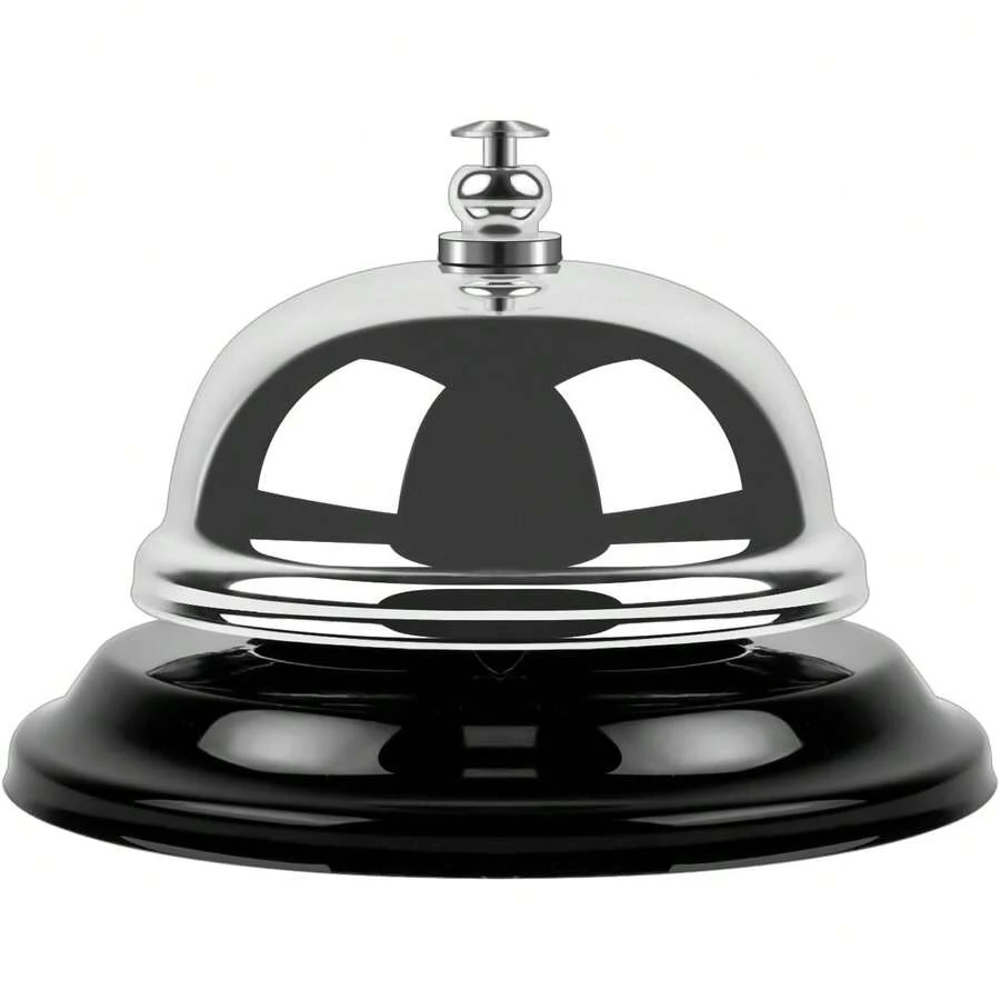 Timotech Campana de Escritorio 8.5 cm, Campana de Recepción de Acero Inoxidable, Campana de Servicio para Oficina, Restaurante, Recepción, Hotel, Escuela, Cocina o Tienda - 1 - Ver 1