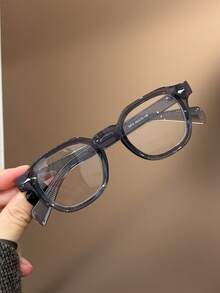 1pc Tortoiseshell Color Children's Fashion Flat Glasses, Retro Rimless Design, Suitable For Teenagers, Daily Life, Reading, Watching TV, Playing Games And Phones, Transparent Lenses Eye Protection Fashion Glasses, Daily Outfit Decoration. - Clear - View 9