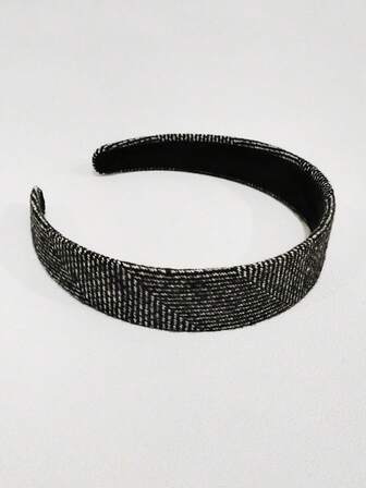  Assorted Stylish Headbands, No Duplicate Designs, Non-Sponge Wool Felt Horizontal/Vertical Striped Plaid Headbands, Classic Versatile Premium Quality Hair Accessories For Women, Students, Fashionable Street Style ,Hair Band