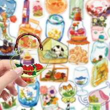 50Pcs Cartoon PET Material Stickers, Transparent Fresh Pattern Sticker Pack, Waterproof Stickers For Laptop Water Bottle Guitar Bike Car Envelope Classroom Reward Motorcycle Bumper Luggage Skateboard, Cute Graffiti Decals, Best Gifts For Teens Adults, Birthday Decorations, Graduation Decor, Pefect Gifts For Christmas, School Supplies, Back To School