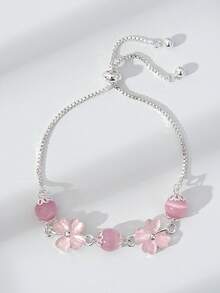 1条幸运四叶草可调节手链，森林风清新可爱猫眼石手链 - 均碼 - 查看 2