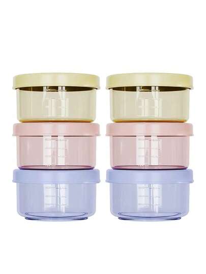 6pcs Leak-Proof PP Material Refill Boxes, Round Food Storage Containers With Lids, Microwave & Dishwasher , Stackable Colorful Covered Containers, Ideal Birthday Gift, Lunch Box