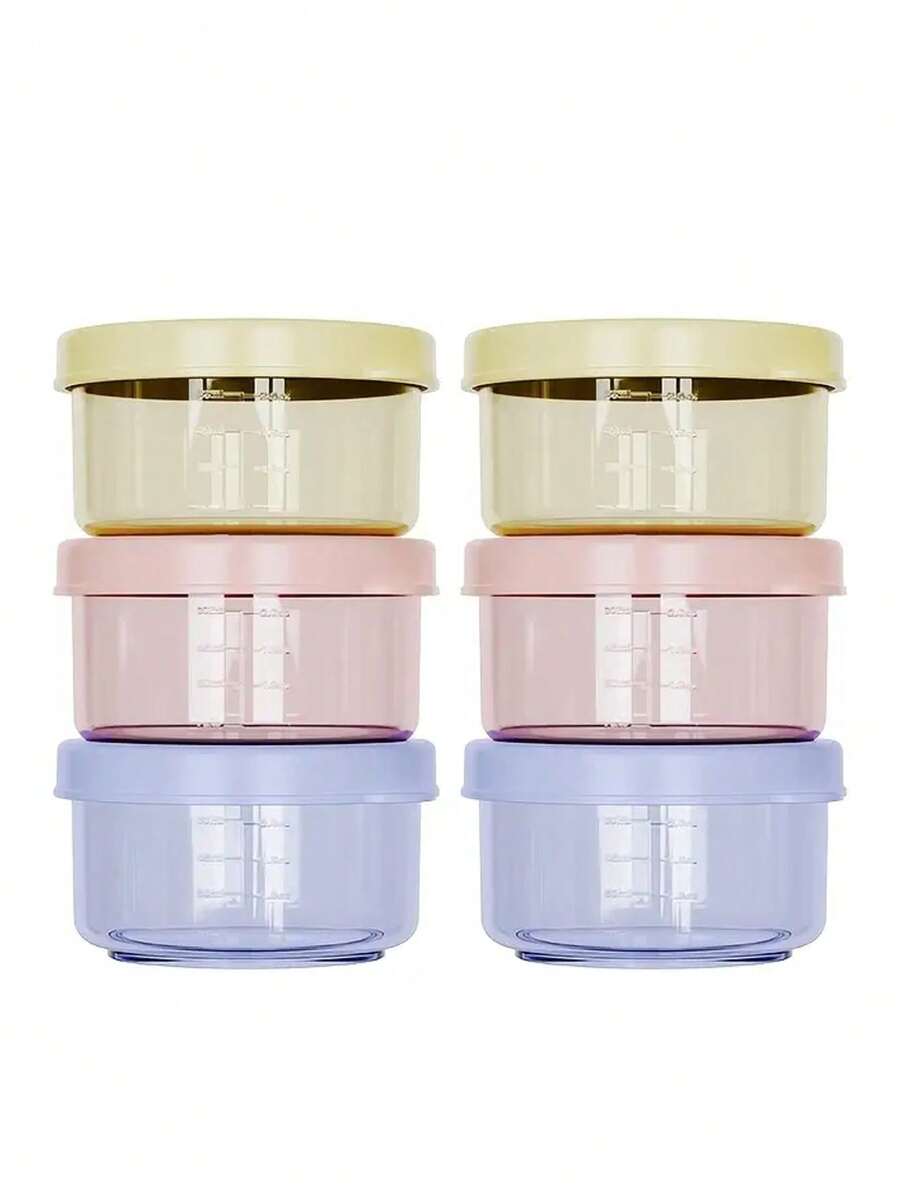 6pcs Leak-Proof PP Material Refill Boxes, Round Food Storage Containers With Lids, Microwave & Dishwasher , Stackable Colorful Covered Containers, Ideal Birthday Gift, Lunch Box - Multicolor - View 1