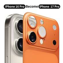 Compatible con iPhone 16 Pro Max/15 Pro/14 Pro, película trasera de PC mate ultra delgada compatible con iPhone 17 Pro/17 Pro Max, aplicable a protector diario, oficina, hogar, protector de lente de cámara de teléfono a prueba de agua, a prueba de golpes, resistente a caídas y arañazos - Naranja - Ver 12