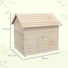 PawHut Duck House With Hinged Roof, Birdhouse With Raised Floor And Ramp At The Front Door, Duck Coop Made Of Pine Wood, 100 X 82.5 X 91 Cm On Site - 1 - View 3