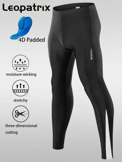 LEOPATRIX Herrcykelbyxor 4D vadderade racercykeltights utomhuscykling långa leggings