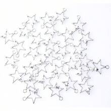 30 Pcs Double Stars Charms Metal Gold 1 X 0.87 Inch Large Pendants Connectors Kits Accessories Jewelry Making Kit Earring Keychain Crafting Project Finding Supplies - Silver - View 1
